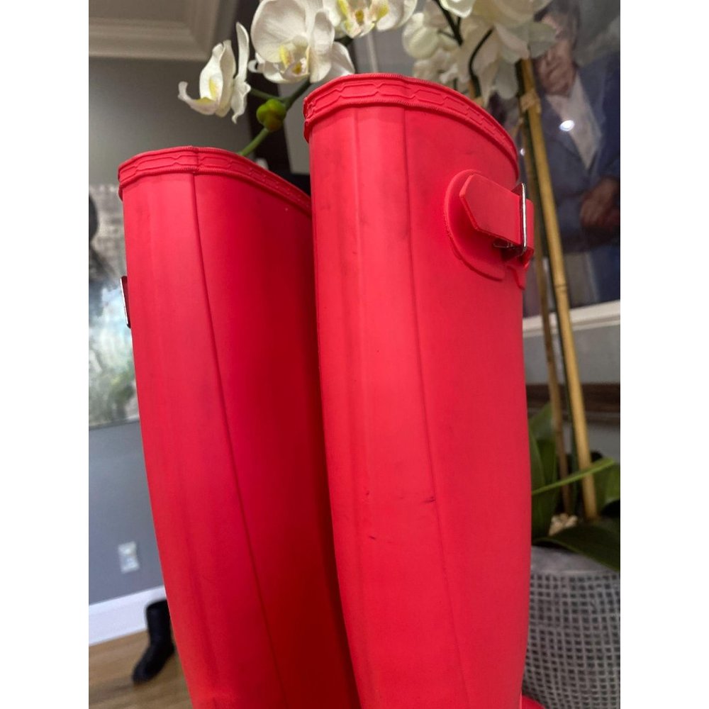 Hunter Tall Waterproof Rain Boot Neon Pink 5 - Picture 9 of 11